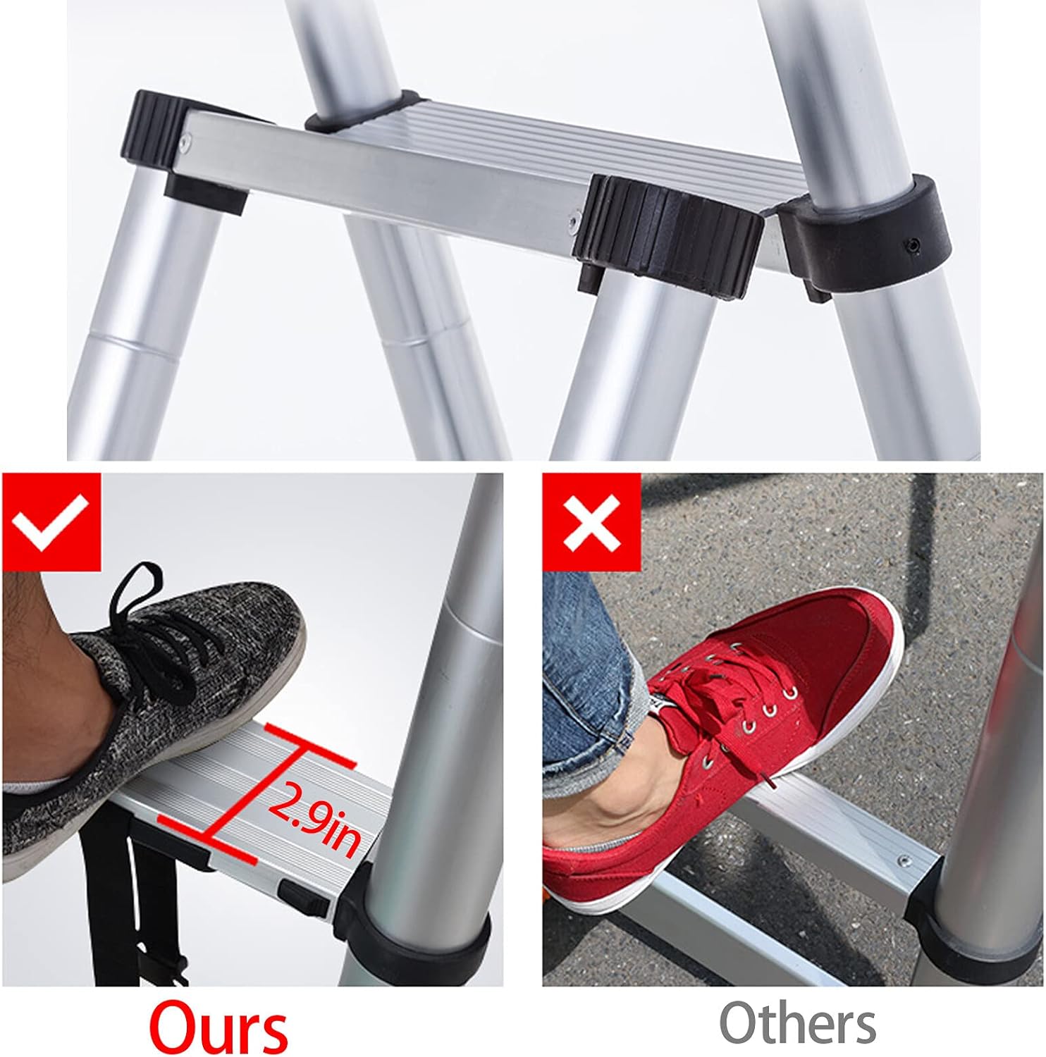 A-Frame Aluminum Telescoping Folding Ladder 330lb Capacity H33333