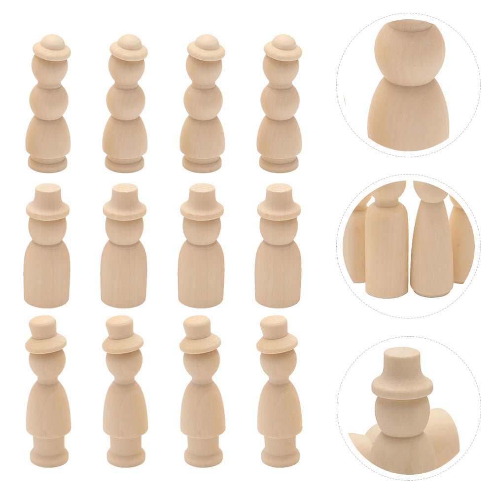 30 Pcs Wooden Doll Pegs Painting Toys W34208