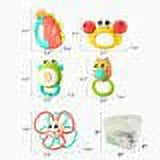 5 Pack Baby Rattle Teething Toys with Storage Case V679408