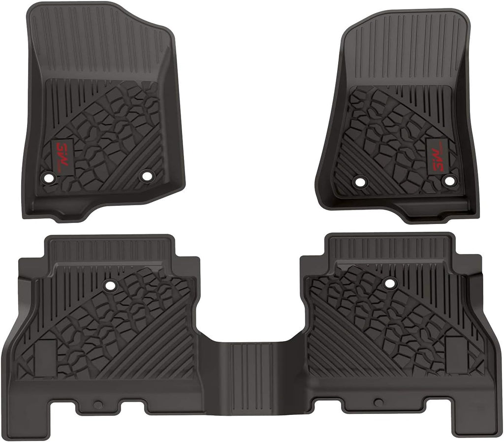 Black TPE Floor Mats for Jeep Gladiator 2020-2022, 1st & 2nd Row Full Set C467630