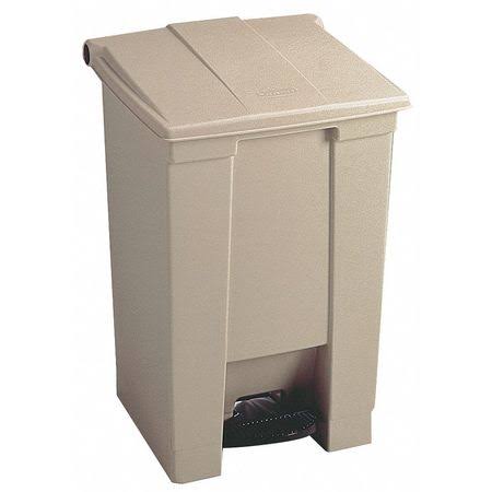 Red 12 gal Polyethylene Trash Can with Foot Pedal H201