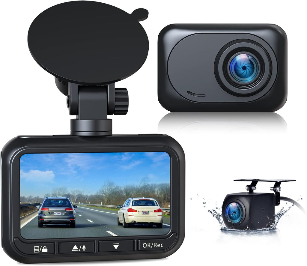 1080P Full HD Dual Dash Cam Front and Rear with Waterproof Backup Cam X552