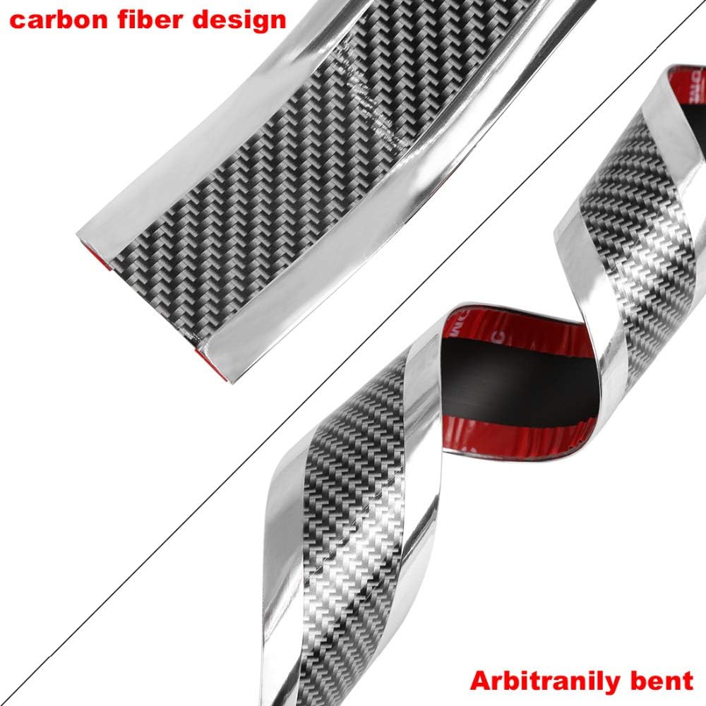 Carbon Fiber Door Sill Protector Bumper Guard Strip, Pack of 2 Q457001