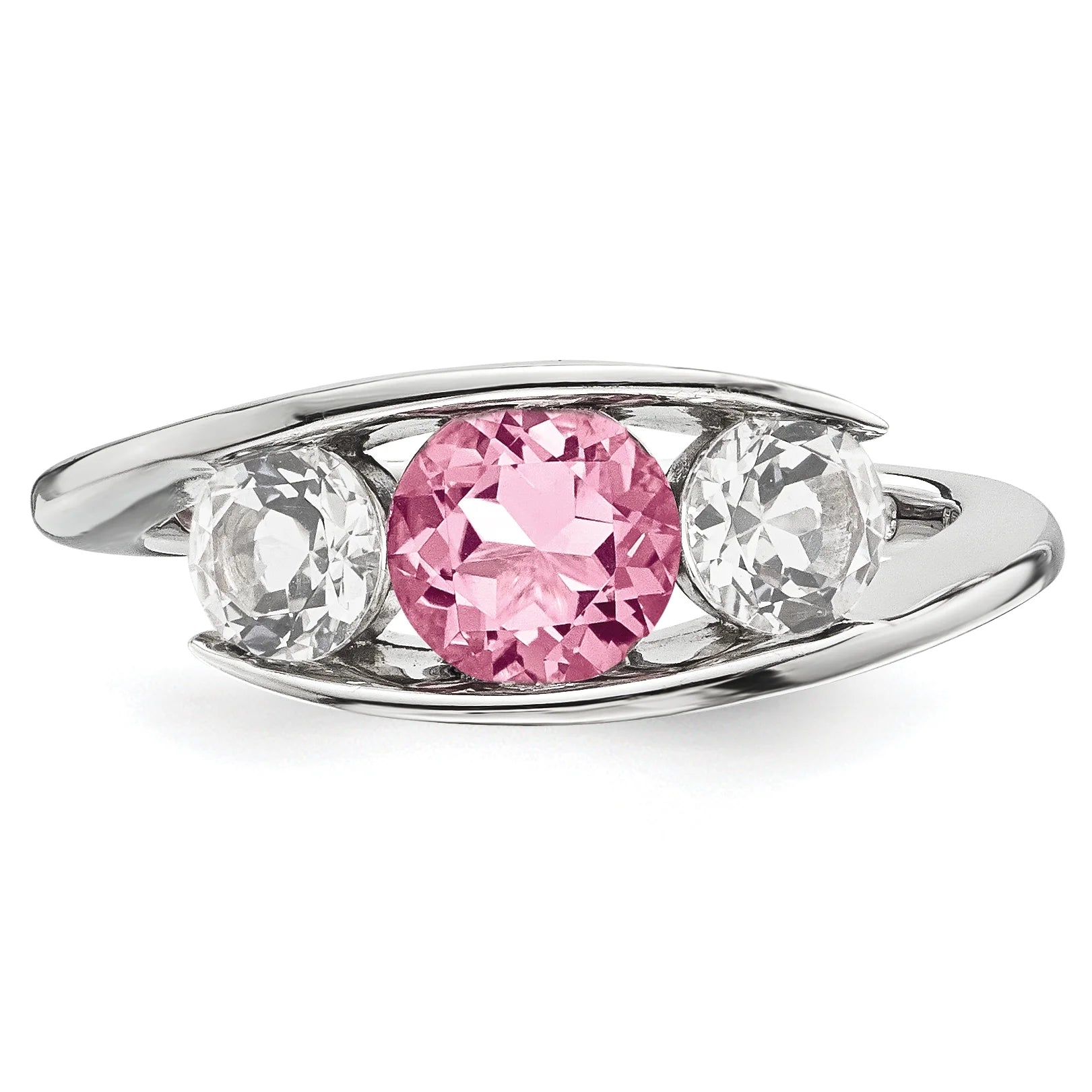 Clear/Pink Swarovski Topaz Ring Size 6 Z463056
