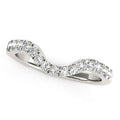 14k White Gold Curved Wedding Ring Diamonds (1/3 cttw) Size 8.5 S49450