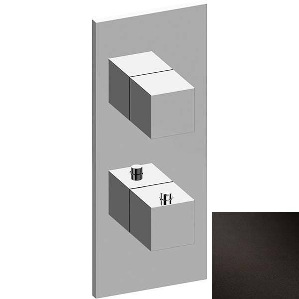 Architectural Black Square Thermostatic 2-Hole Trim Plate and Handle R1666