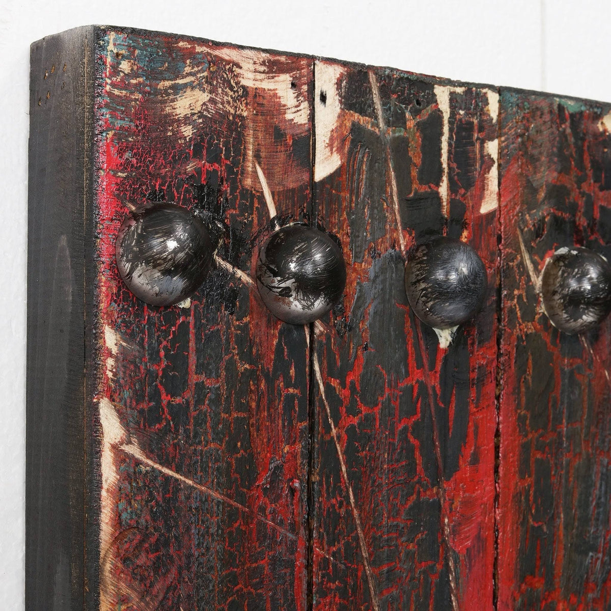 Antique Wooden Doors Mixed Media Hand Painted Iron Wall Art G39260
