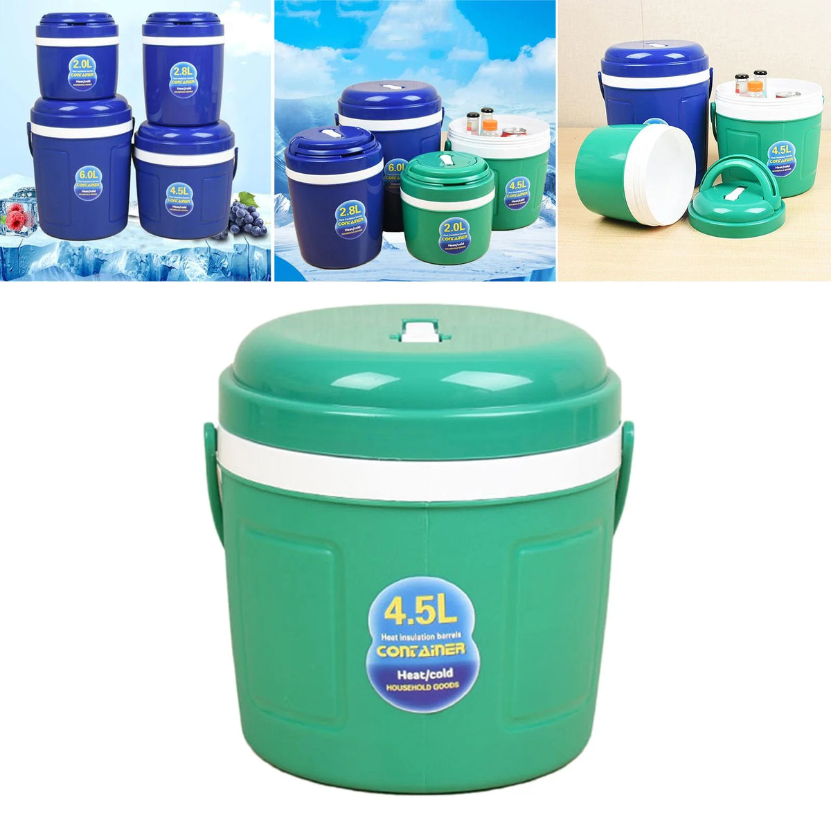 Green Insulated Beverage Bucket 4.5L I406