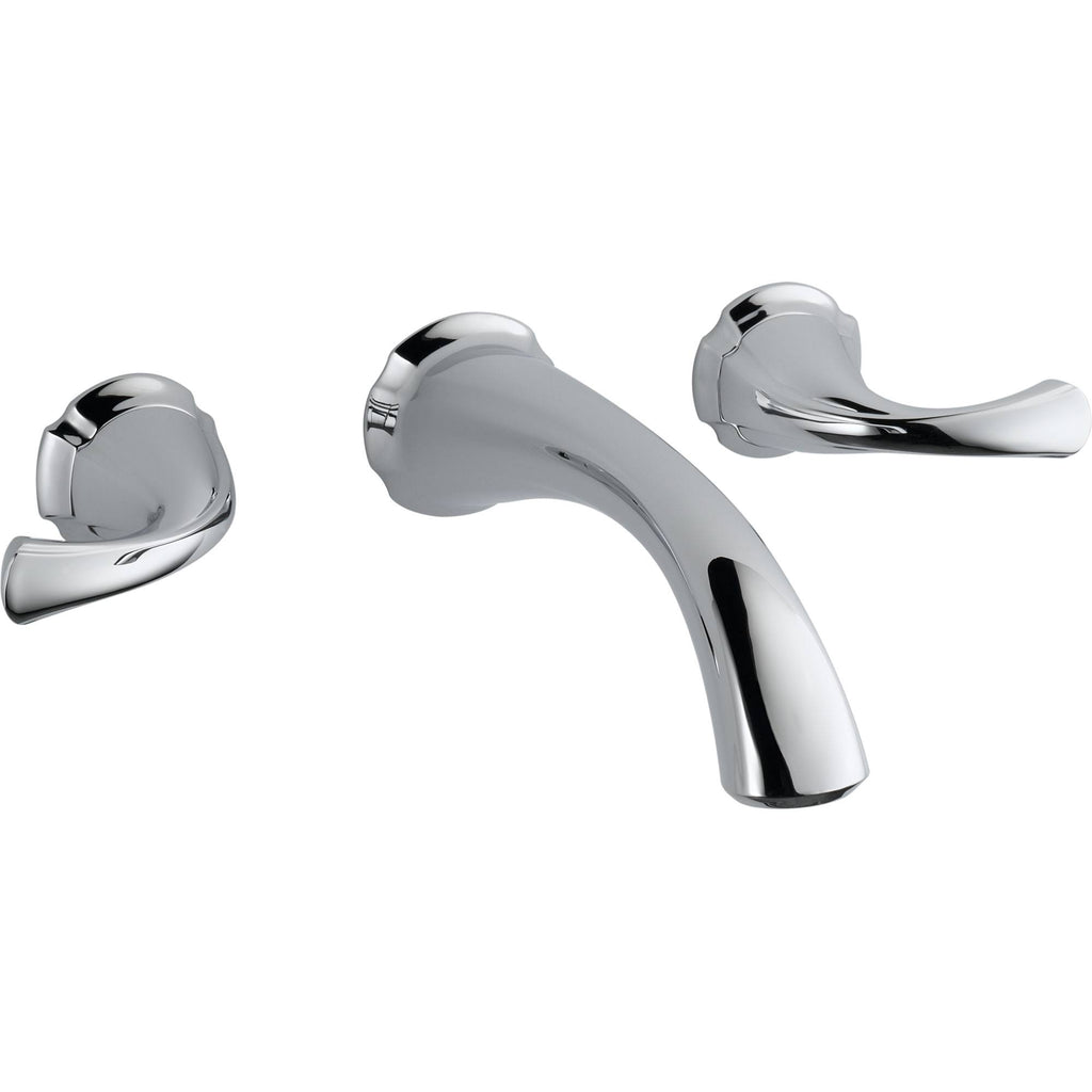 Chrome Two Handle Wall Mount Lavatory Faucet T28132