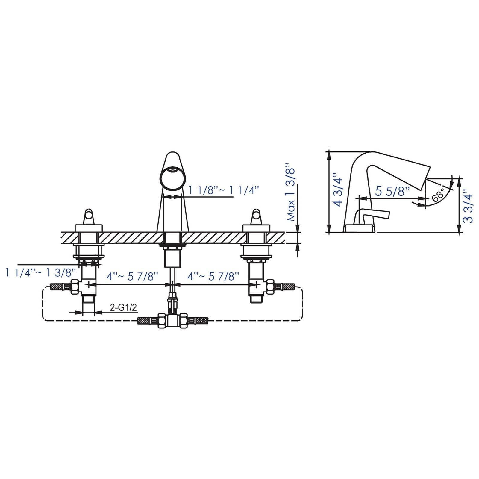 Brushed Nickel Widespread Bathroom Faucet C5871