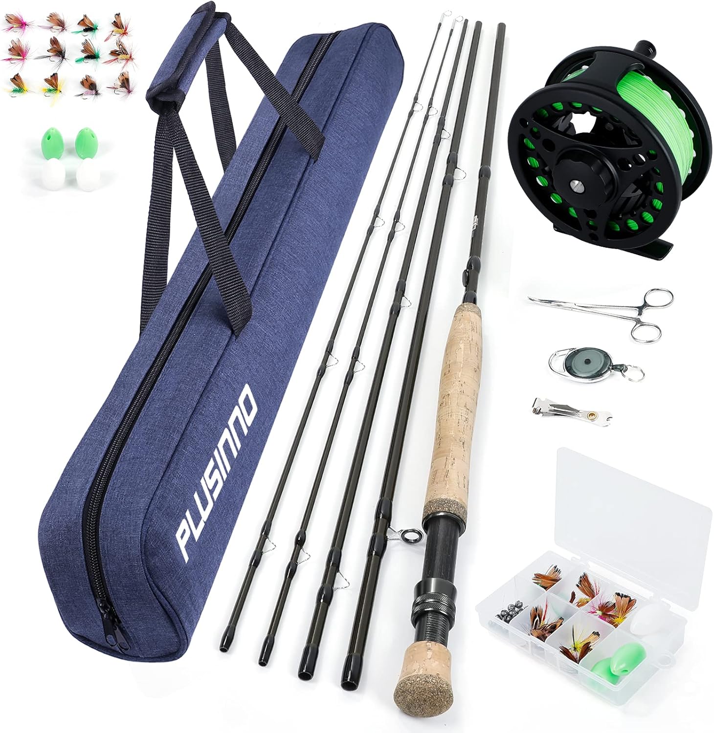 Fly Fishing Rod and Reel Combo Starter Kit with Graphite 5/6 Weight Fly Rod and Accessories Z19219