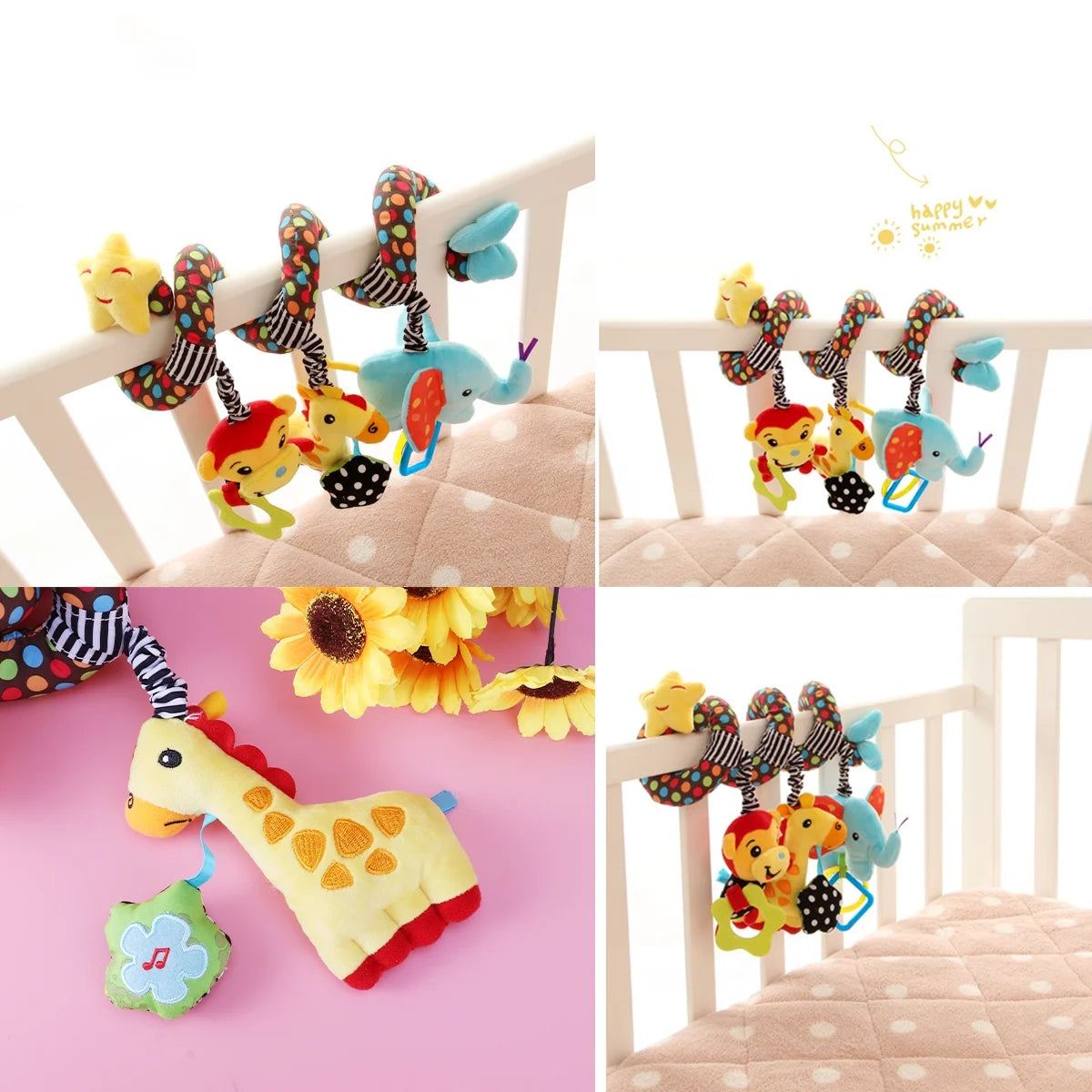Infant Baby Activity Spiral Stroller Toy Plush Toy Q938173