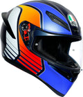 Matt Dark Blue Orange White Integral Helmet C386