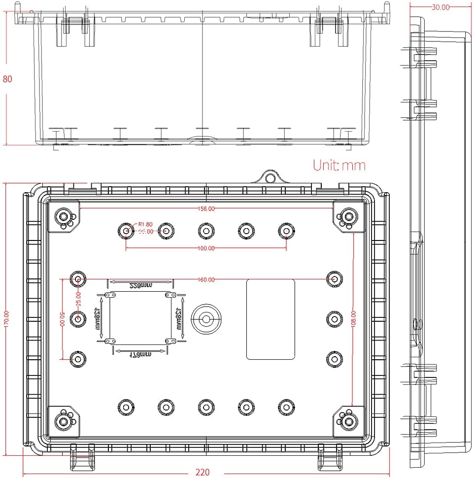 Outdoor Electrical Box IP67 Waterproof Plastic Enclosure with Transparent Cover 7.9 x 3.9 x 2.8 inch J66700