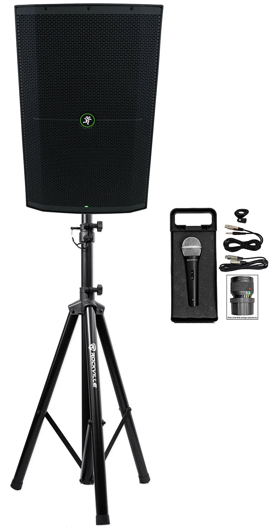 15" 1400w Powered PA Speaker with Tripod Stand and Mic L56393