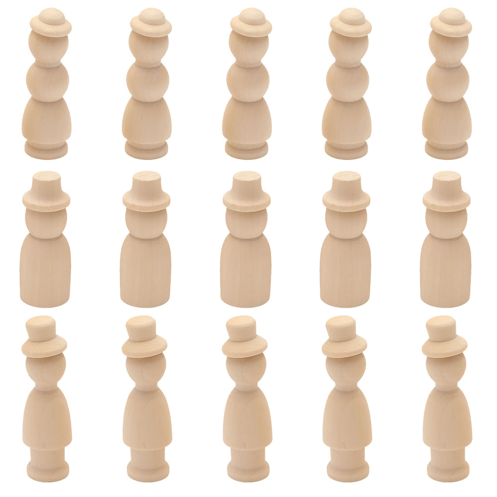 30 Pcs Wooden Doll Pegs Painting Toys W34208