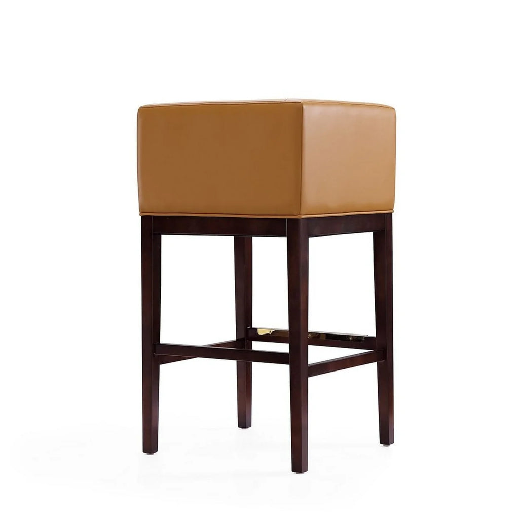 Camel and Dark Walnut Beech Wood Barstool P2987