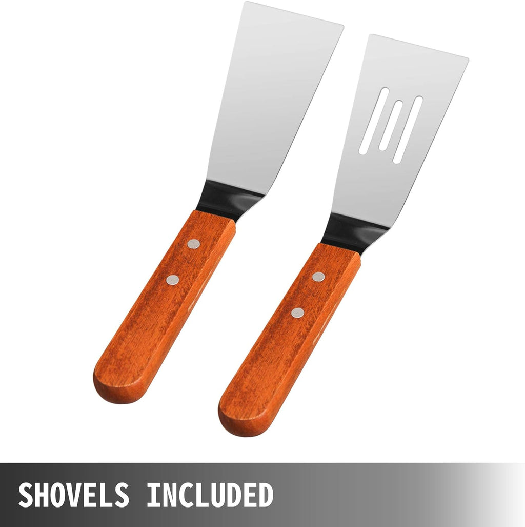 Stainless Steel Griddle 32 X 17 Flat Top Rectangular Plate with 2 Handles and Grease Groove R9424