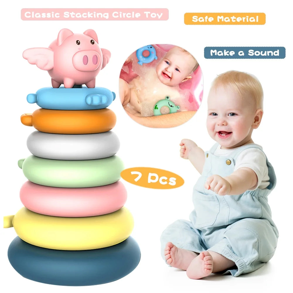 7 Pcs Soft Stacking Rings Toy A775