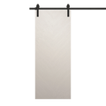 Painted White Oak Barn Door with Rail Track Hardware Set W1246