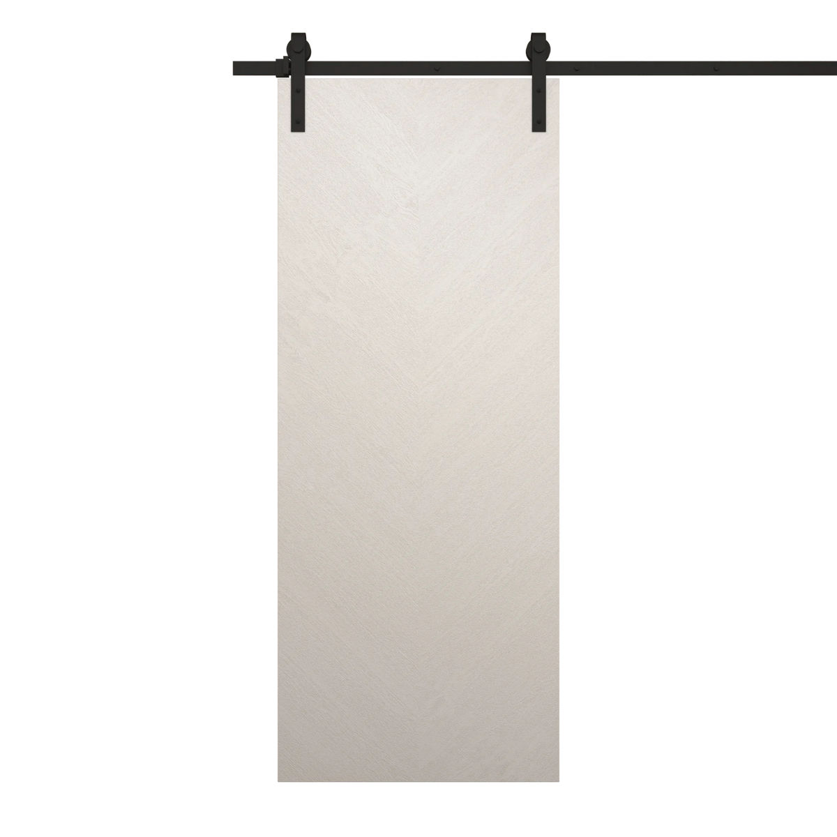 Painted White Oak Barn Door with Rail Track Hardware Set W1246