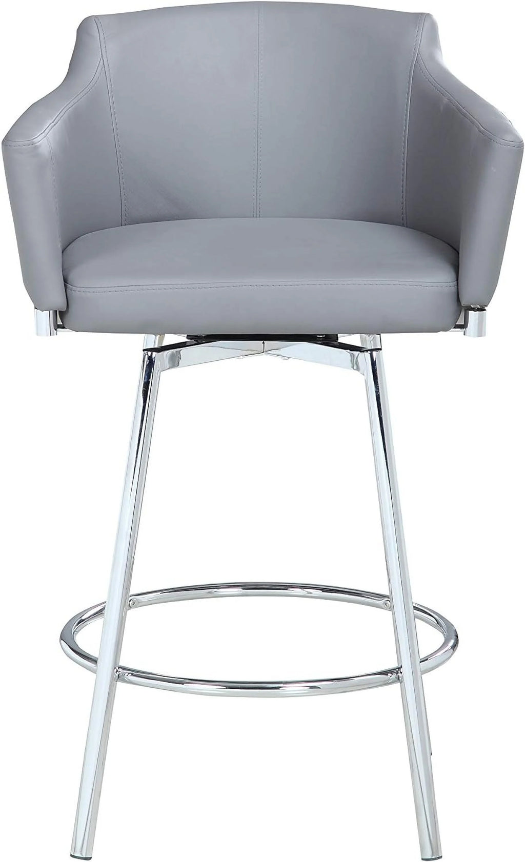 Gray Modern Club Counter Stool with Memory Swivel I768