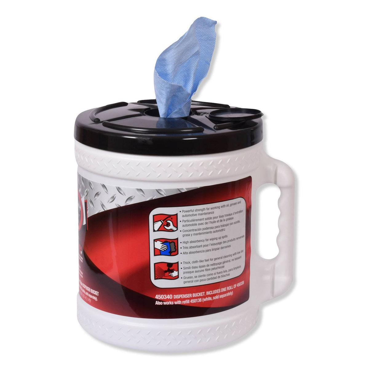 Blue 8.5 x 10 Shop Wiper, 200/Bucket, 2 Buckets/Carton G460