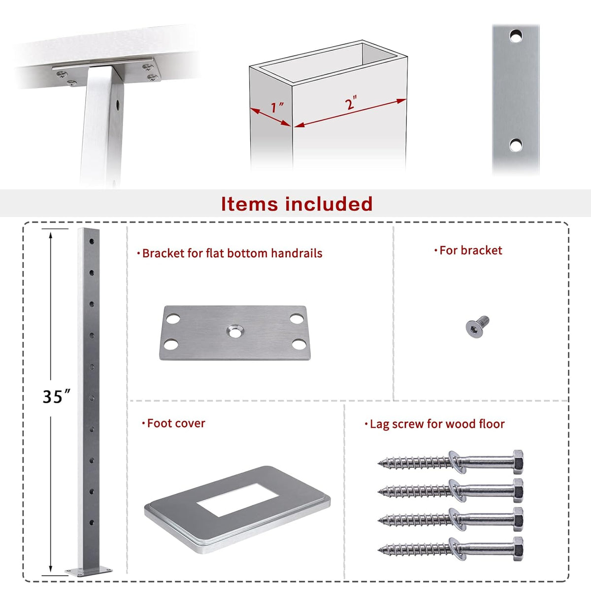 Stainless Steel Brushed Cable Railing Post Z90737