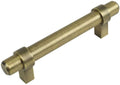 Brushed Antique Brass Bar Cabinet Handle Pull, 2-1/2 inch Hole Centers, 25 Pack P929