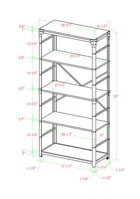 Grey Wash 4 Shelf Bookshelf C410