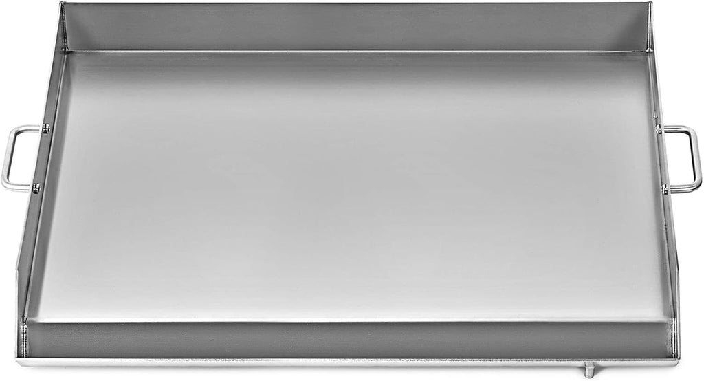 Stainless Steel Griddle 32 X 17 Flat Top Rectangular Plate with 2 Handles and Grease Groove R9424