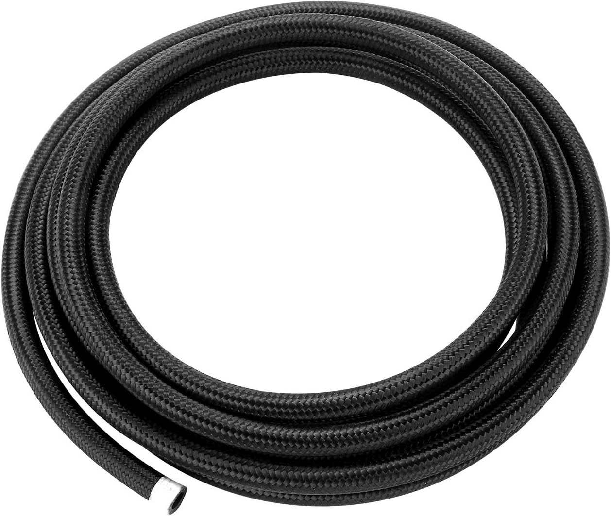 20Ft 8AN 1/2" Stainless Steel Nylon Braided CPE Oil Hose Kit Black Pack of 2 L7221