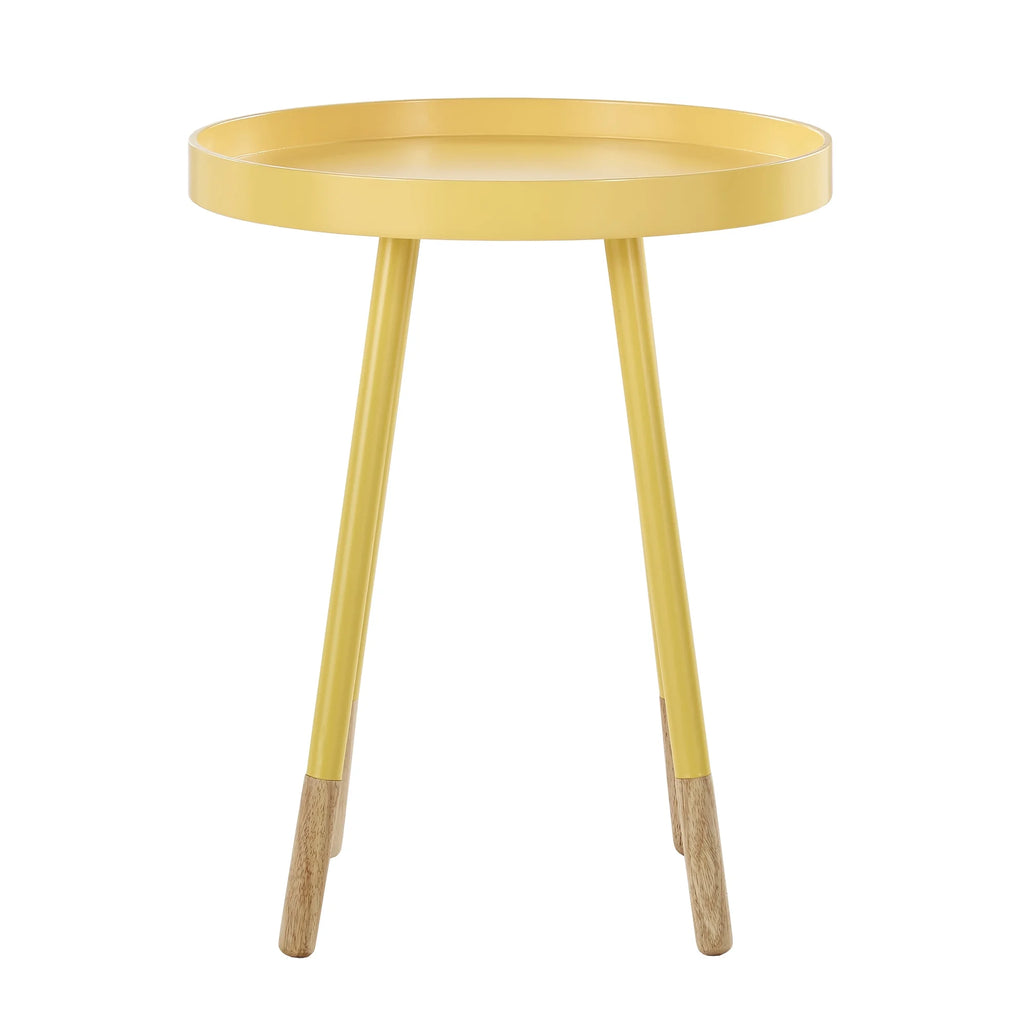 Yellow Round Bentwood Top End Table W25433