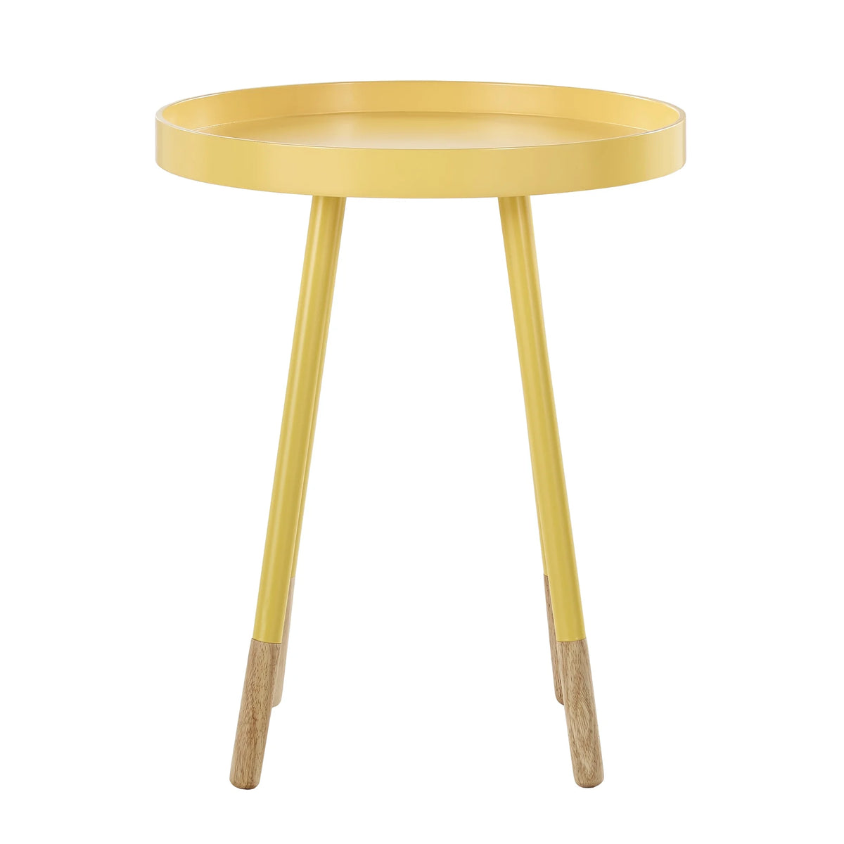 Yellow Round Bentwood Top End Table W25433