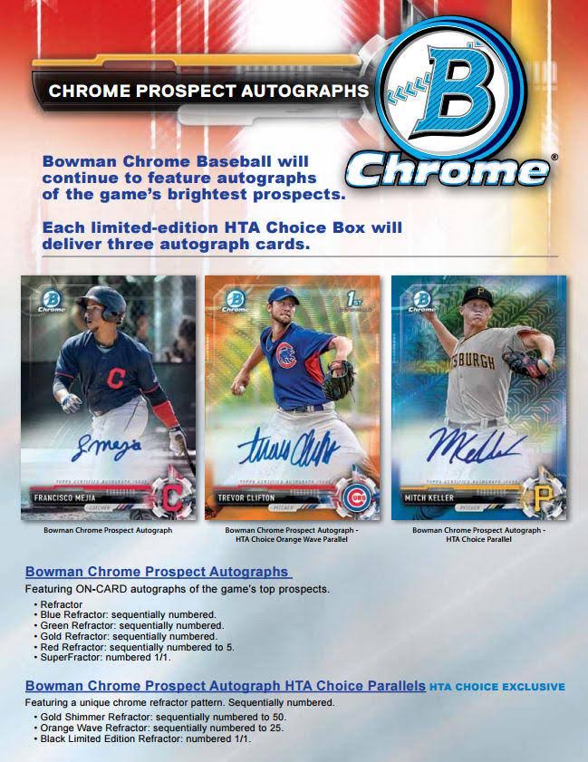 2017 Bowman Chrome Baseball HTA Choice Box X174644