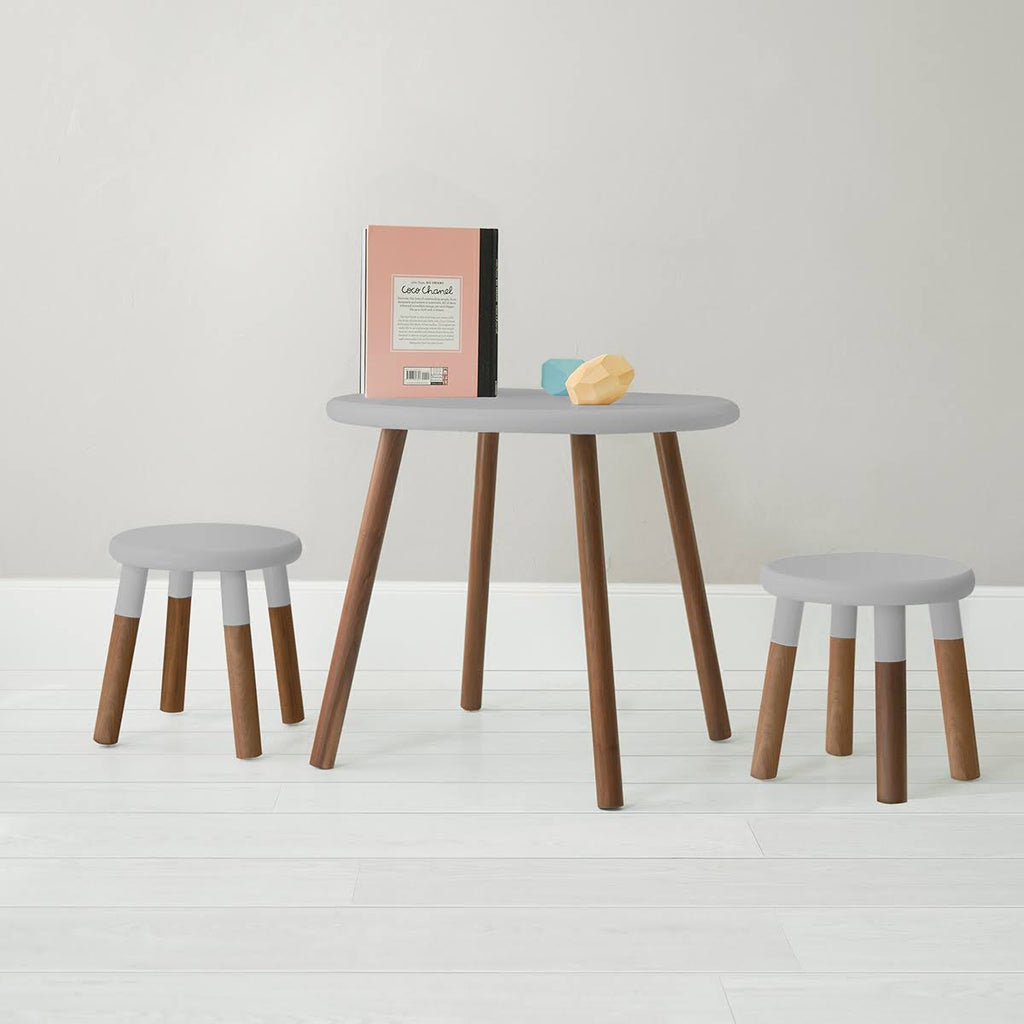 Kids Chair Set of 2 Walnut Deep Blue I80784