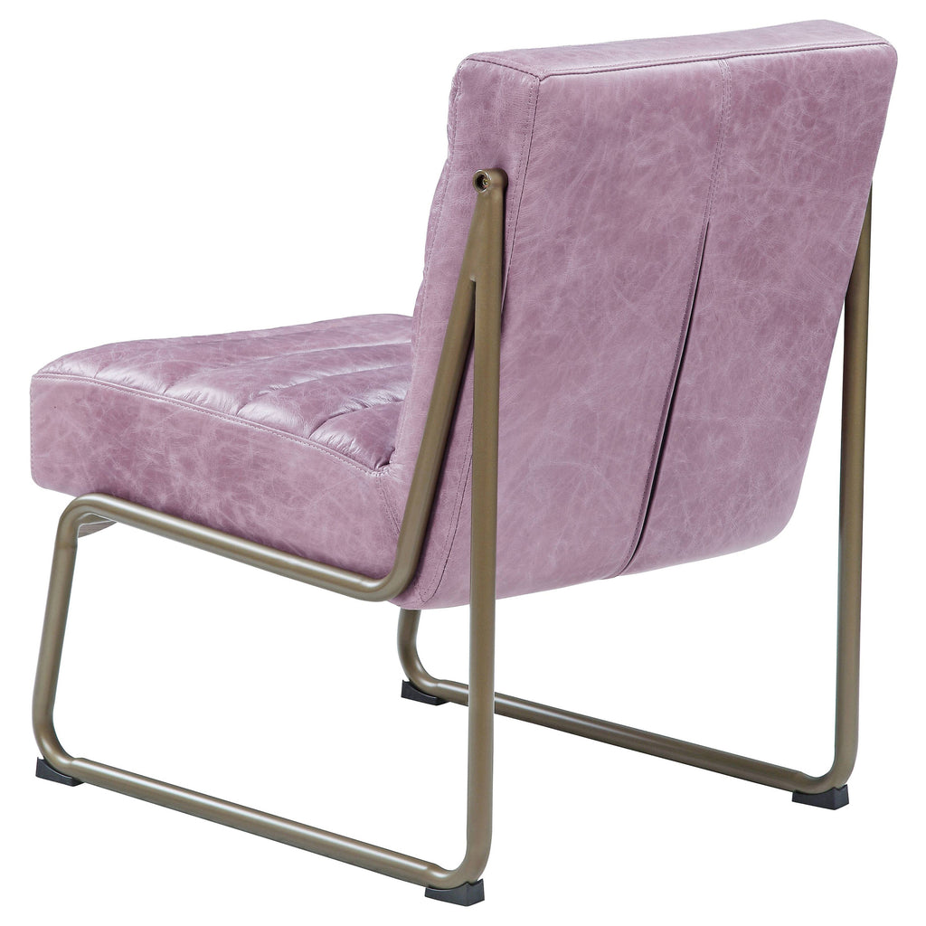 Wisteria Top Grain Leather Tufted Accent Chair G8409