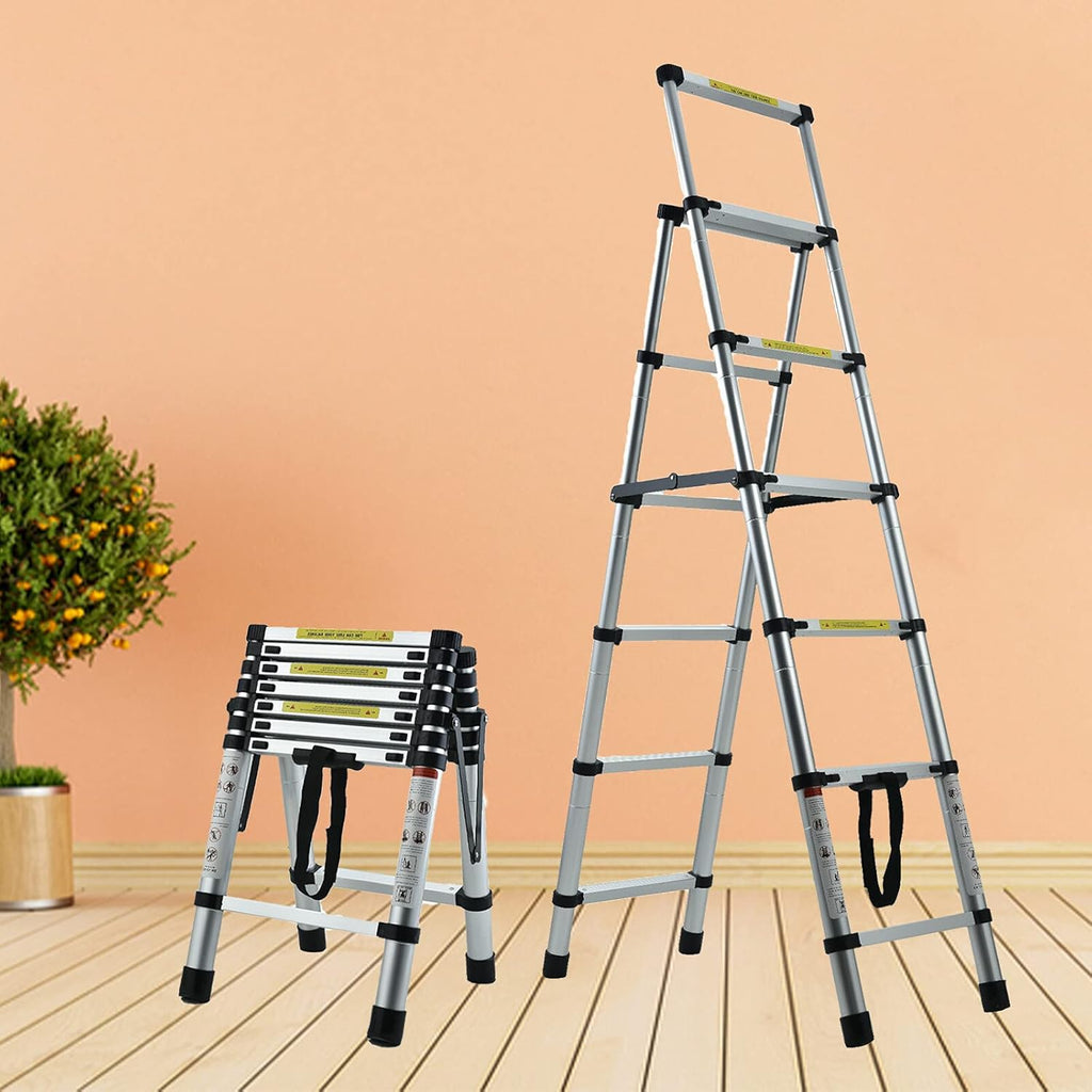 A-Frame Aluminum Telescoping Folding Ladder 330lb Capacity H33333