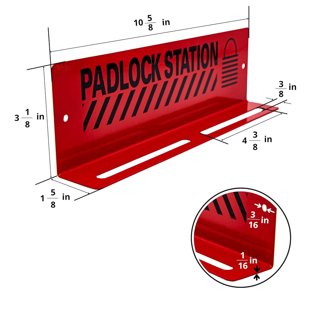 10 Padlocks Included Lockout Tagout Station with Carbon Steel Body D5988