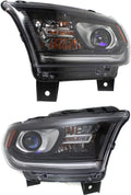 Pair Black Housing Headlight for Dodge Durango 2014 2015 W219