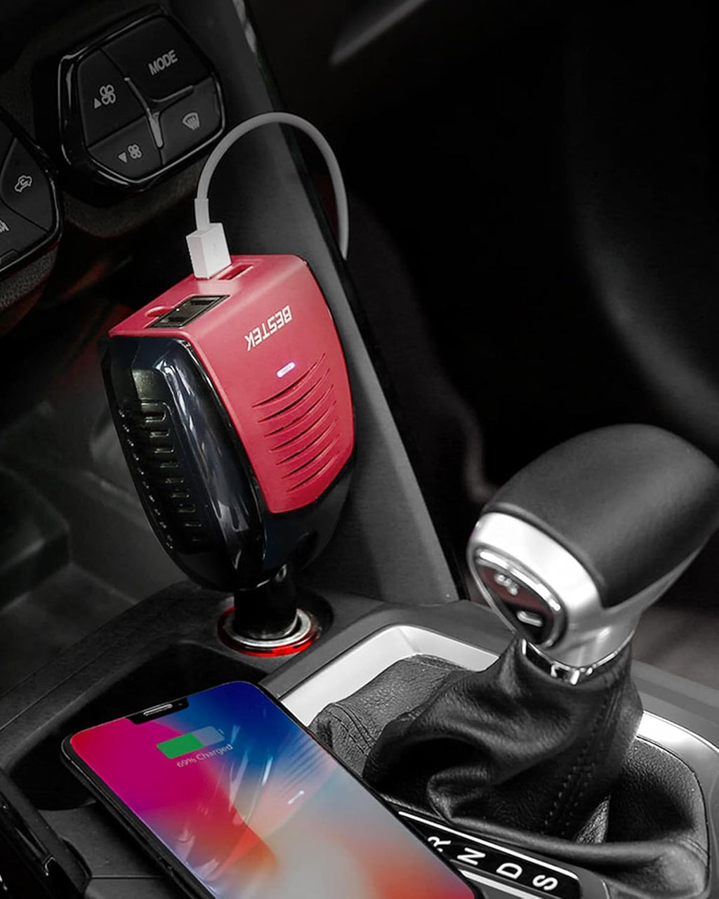 150W Portable Power Inverter with Dual USB Charging Ports, Car Adapter, Pack of 2 Y6908