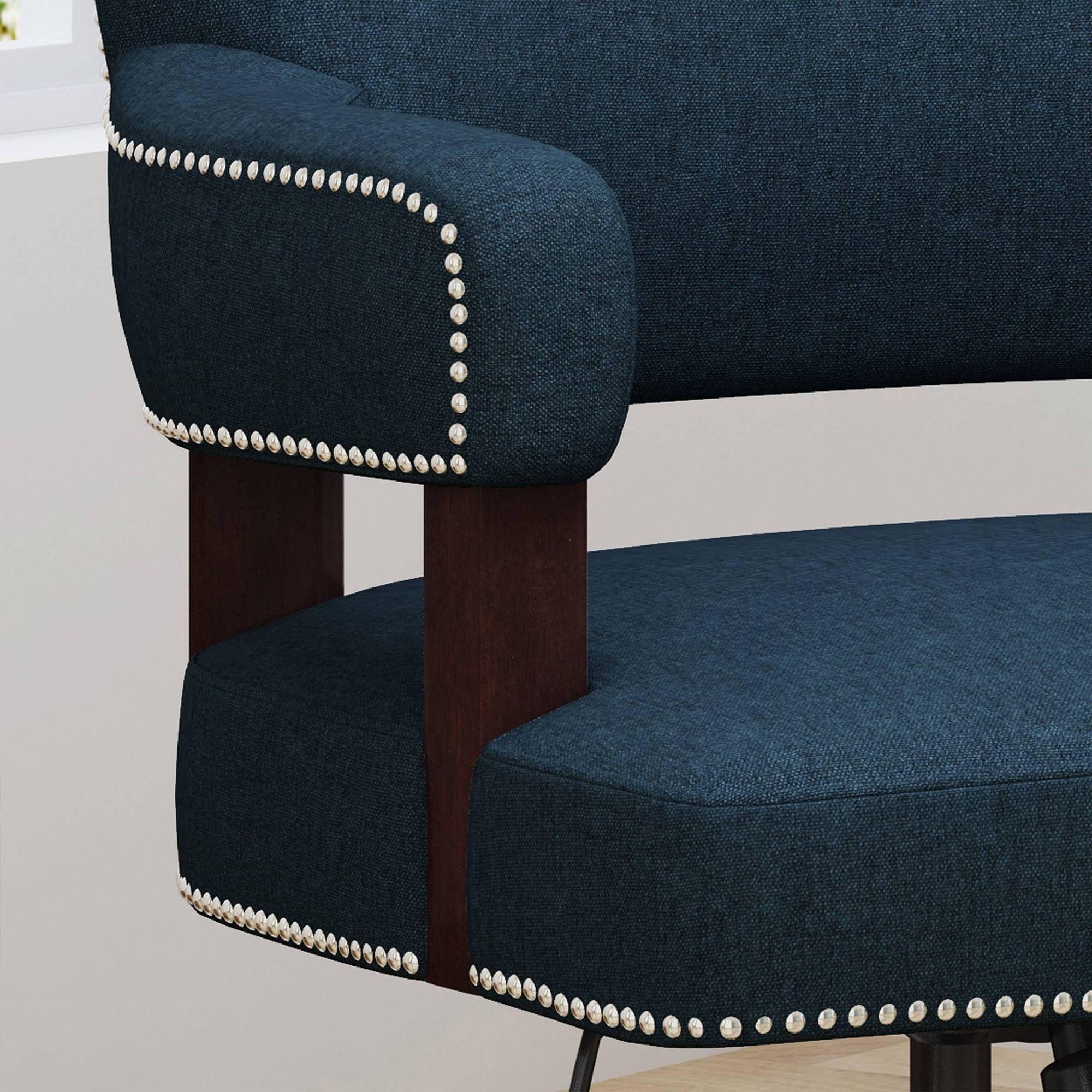 Navy Blue and Chrome Home Office Chair E852