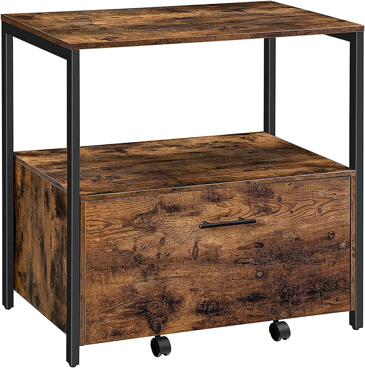 Rustic Brown Lateral File Cabinet with Storage Shelves Z185045