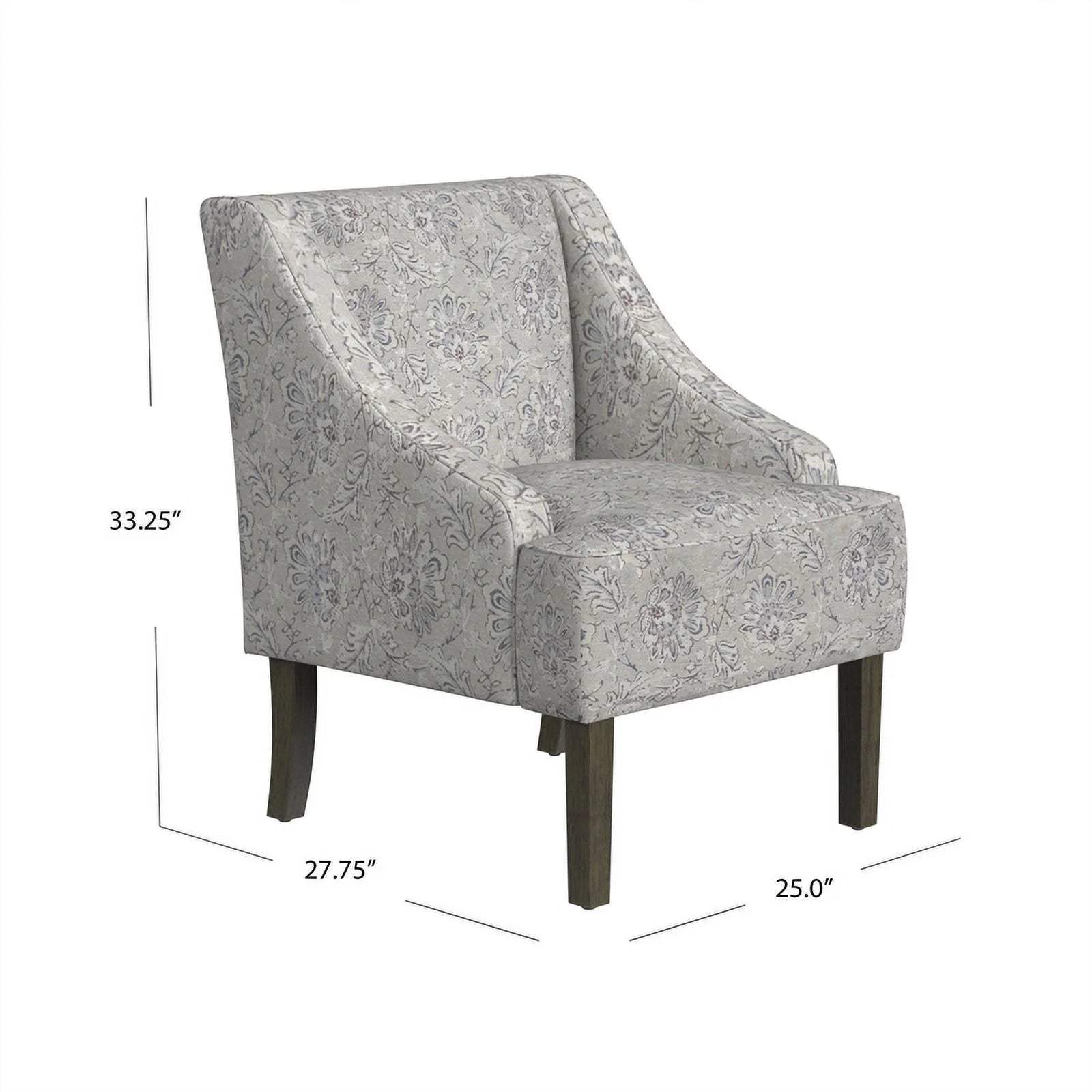 Linen Artistic Floral Print Accent Chair G20084