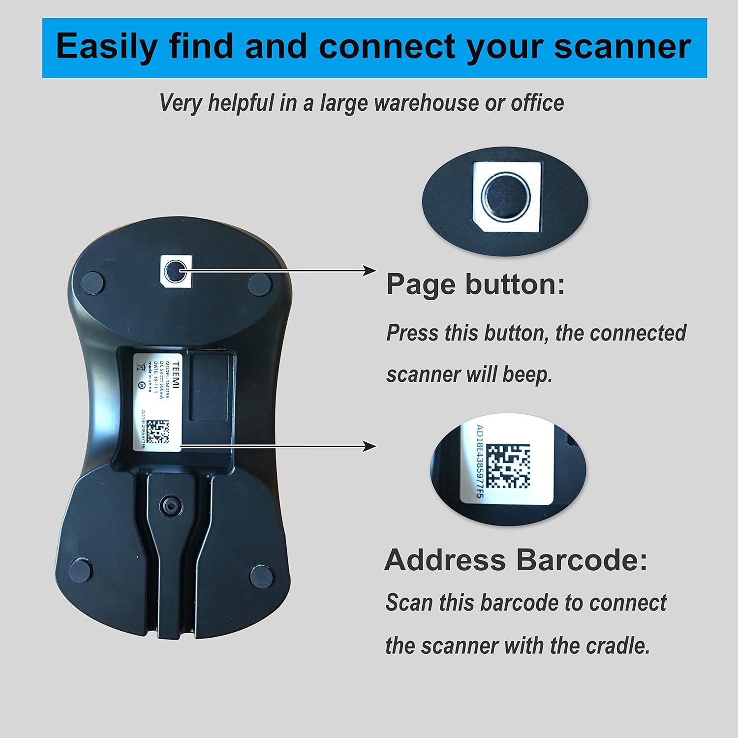 Bluetooth Barcode Scanner with USB Charging Cradle, 1D 2D QR Wireless Imager, Pack of 2 D441