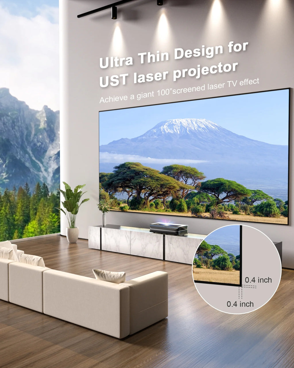 120 inch Fixed Frame Ambient Light Rejecting Projector Screen B8112