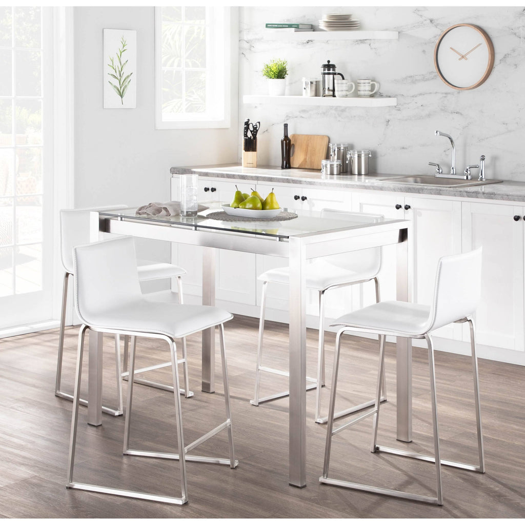 White PU Counter Stool Set of 2 T68943