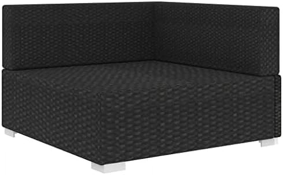 Gray Poly Rattan Sectional Corner Chair with Cushions H3387