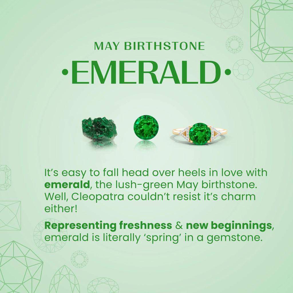 Natural Emerald & Diamond Classic Ring in Platinum Y67603
