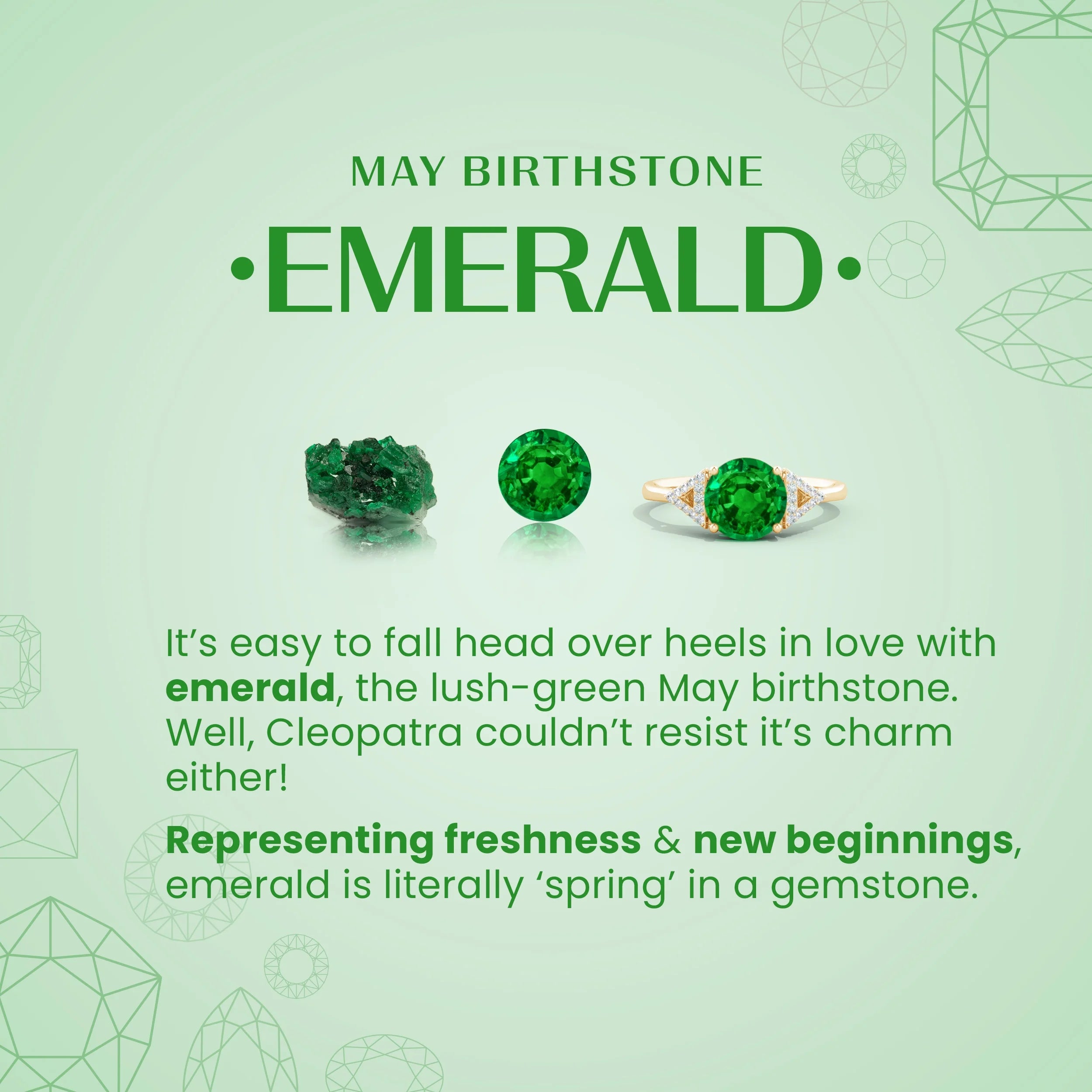 Natural Emerald & Diamond Classic Ring in Platinum Y67603